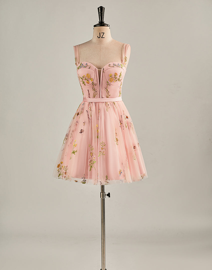 Light Pink Sweetheart Corset Homecoming Dress