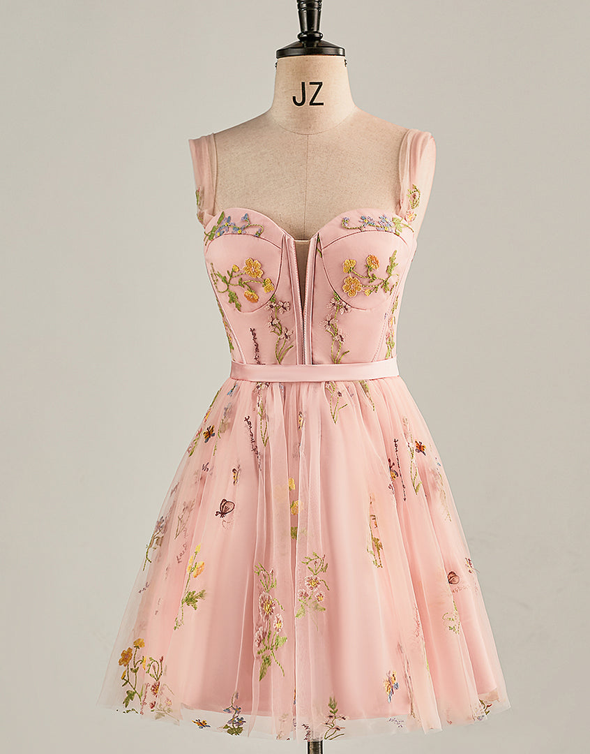 Light Pink Sweetheart Corset Homecoming Dress