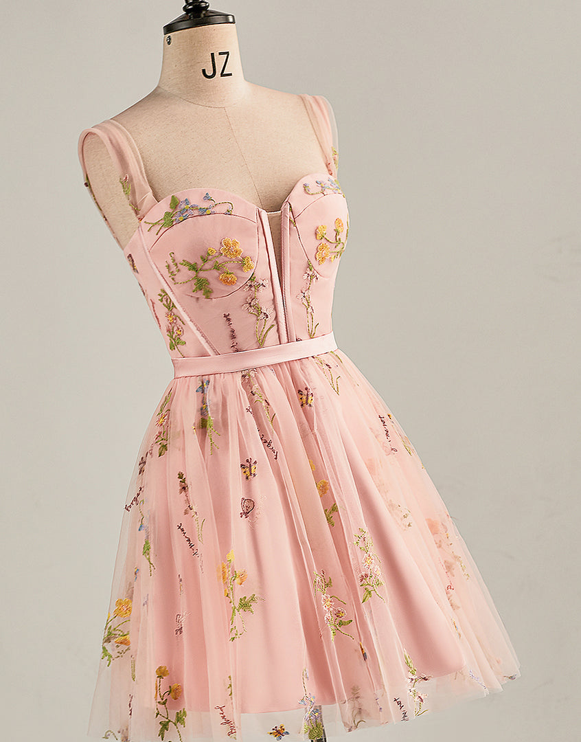 Light Pink Sweetheart Corset Homecoming Dress