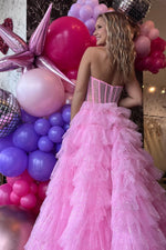 Load image into Gallery viewer, Strapless Cute Corset Prom Dress
