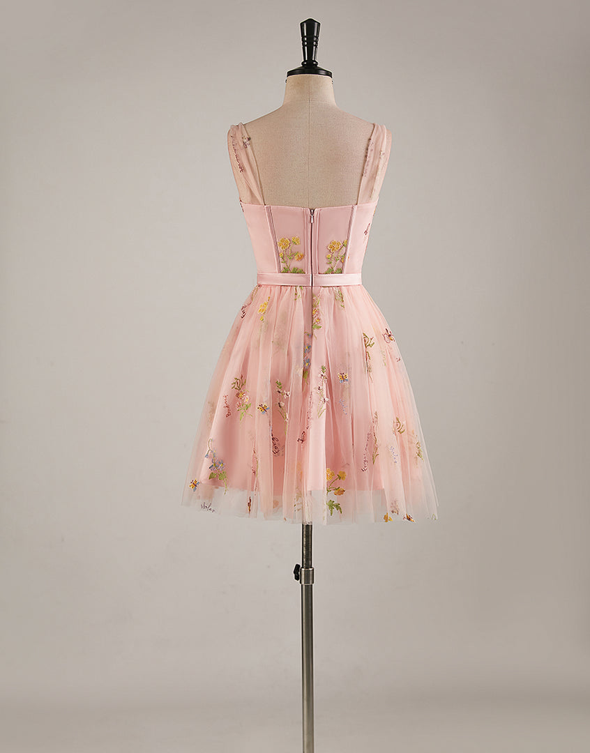 Light Pink Sweetheart Corset Homecoming Dress