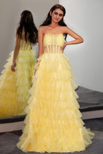 Load image into Gallery viewer, Strapless Ruffle Prom Dress
