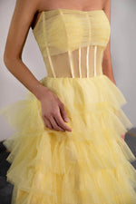 Load image into Gallery viewer, Strapless Ruffle Prom Dress
