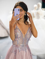 Load image into Gallery viewer, Side Slit 3D Beaded Prom Dress
