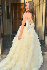 Load image into Gallery viewer, Deep V-neck Tiered Quinceanera Dress
