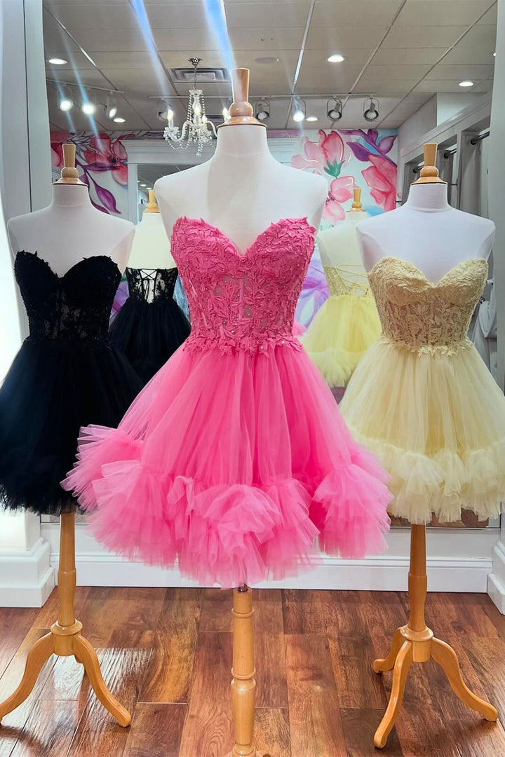 Cute Sweetheart Corset Bodice Homecoming Dress