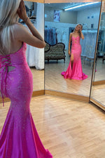 Load image into Gallery viewer, Strapless Slit Beaded Prom Gown
