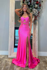 Load image into Gallery viewer, Strapless Slim Fit Prom Dress with Beads
