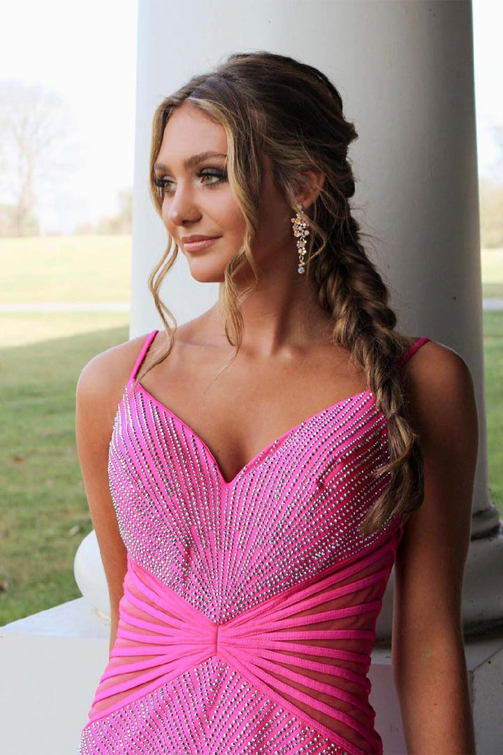 Mini Beaded Backless Homecoming Dress