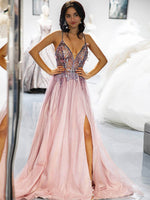 Load image into Gallery viewer, Side Slit 3D Beaded Prom Dress
