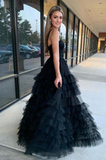 Load image into Gallery viewer, Straps Corset Bodice Tulle Prom Gown
