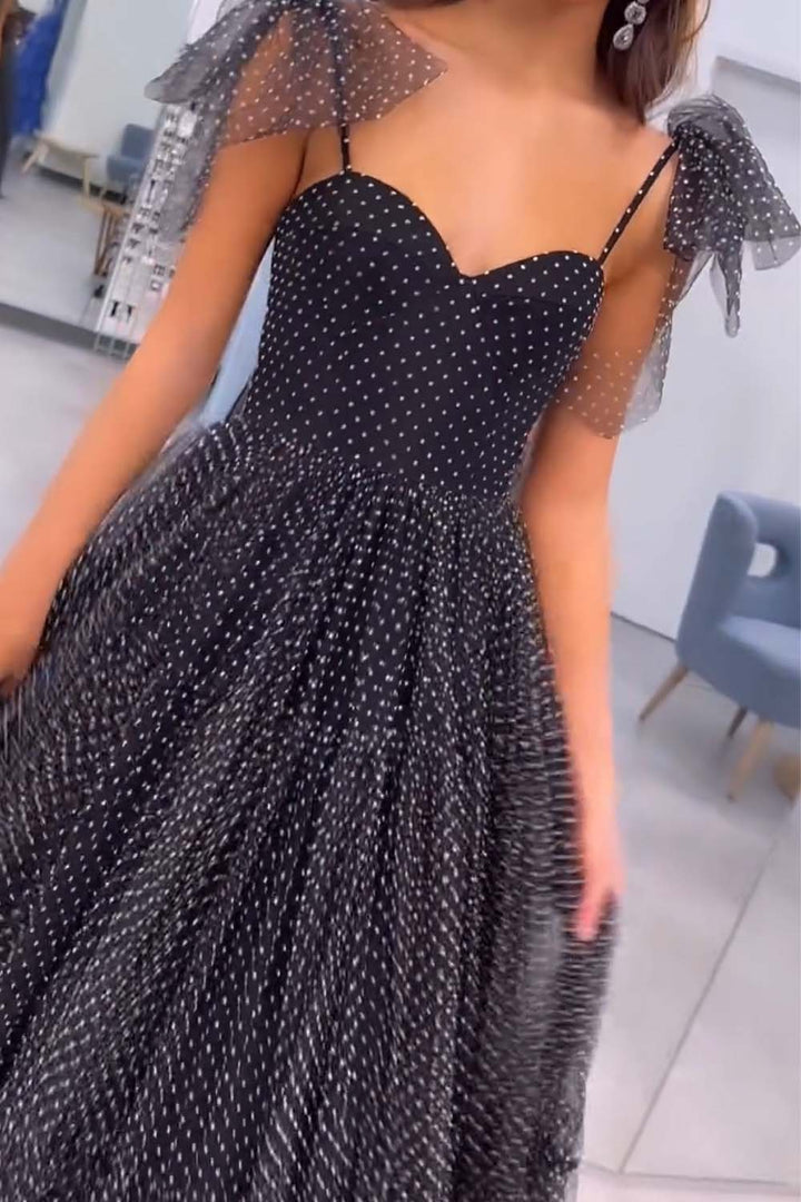 Black Polka Dot Prom Dress