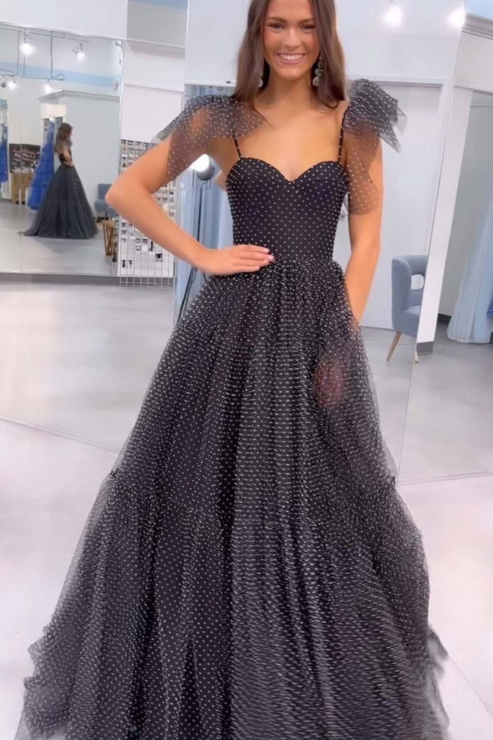 Black Polka Dot Prom Dress