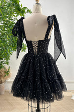 Load image into Gallery viewer, Black Stars Corset Homecoming Dress
