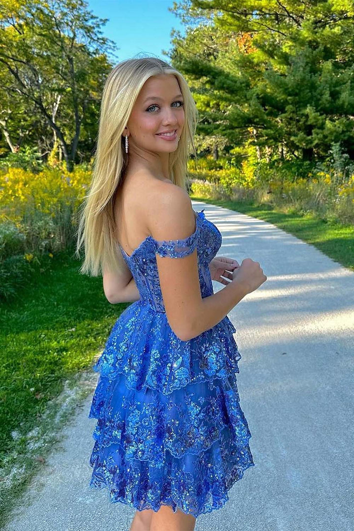 Ruffle Homecoming Dress with Sequin