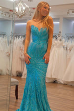 Load image into Gallery viewer, Fitted Strapless Prom Dress with Sequins
