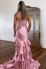 Load image into Gallery viewer, Strapless Corset Prom Dress with Ruffle Skirt
