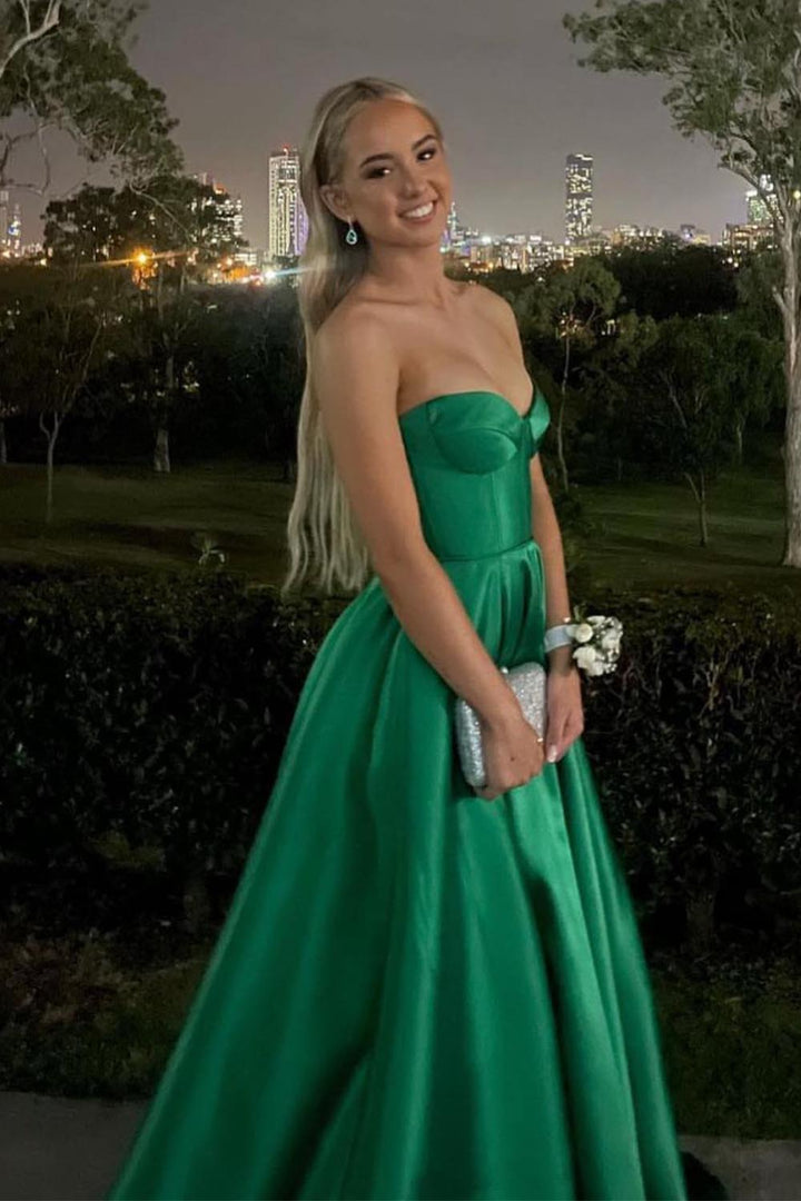 Sweetheart Green Prom Dress