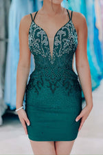 Load image into Gallery viewer, Beads Backless Homecoming Dress
