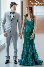 Load image into Gallery viewer, Navy Sequin Mermaid Prom Dress
