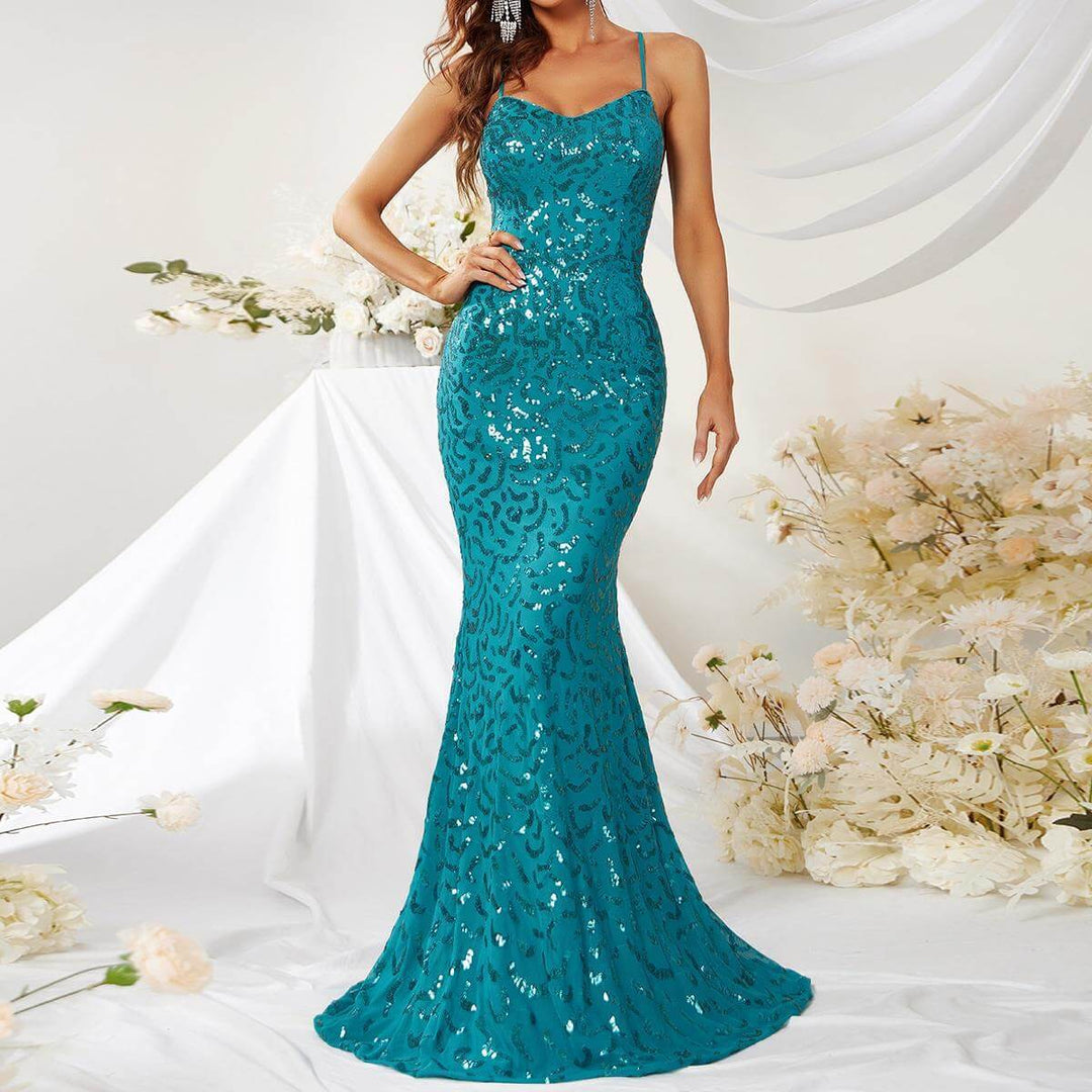 Jade Open Back Prom Dress