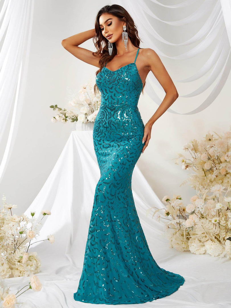 Jade Open Back Prom Dress