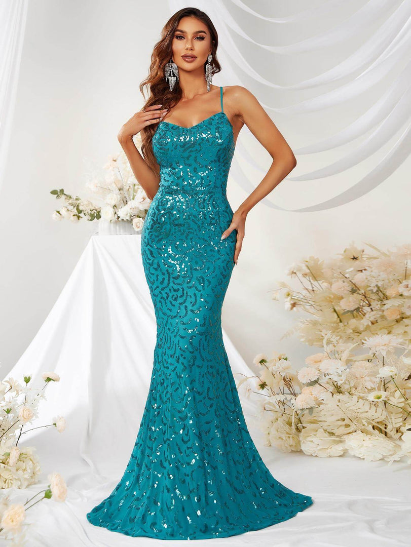 Jade Open Back Prom Dress