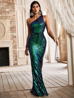 Load image into Gallery viewer, Mermaid One Shoulder Prom Dress
