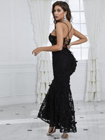 Load image into Gallery viewer, Lace Butterfly Spaghetti Straps Formal Dress
