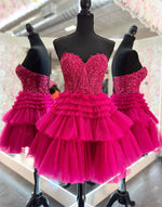 Load image into Gallery viewer, A-Line Cute Sweetheart Tulle Homecoming Dress
