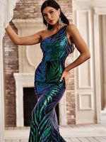 Load image into Gallery viewer, Mermaid One Shoulder Prom Dress
