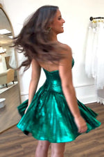 Load image into Gallery viewer, Strapless Corset Homecoming Gown with Keyhole
