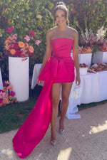 Load image into Gallery viewer, Pink Strapless Homecoming Dress with Hip Drape
