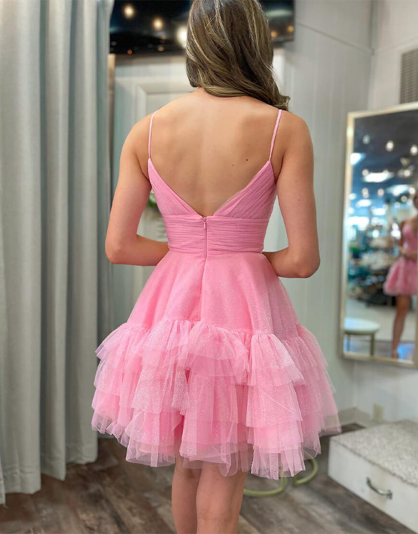 A-Line Ruffle Homecoming Dress