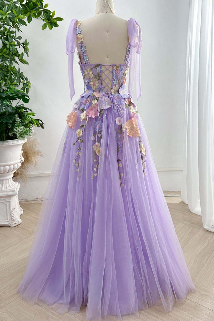 Cute 3D Flowers Prom Dress