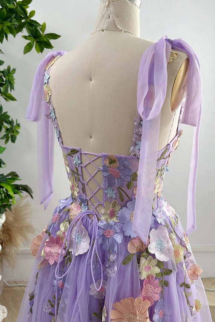 Cute 3D Flowers Prom Dress