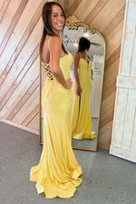 Load image into Gallery viewer, Fitted Beaded Corset Bodice Prom Dress with Slit
