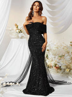 Load image into Gallery viewer, Fitted Black Prom Evening Dress
