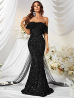 Load image into Gallery viewer, Fitted Black Prom Evening Dress
