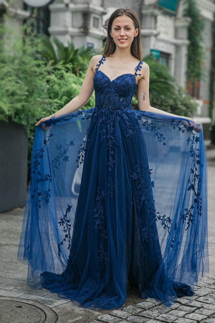 Llella Royal Blue Corset Bodice Fitted Prom Dress Strapless Formal Evening  Dress – LLELLA
