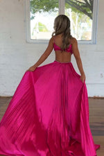 Load image into Gallery viewer, Pleated Cutout Open Back Prom Dress
