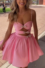 Load image into Gallery viewer, A-Line Bodice Homecoming Dress with Bows
