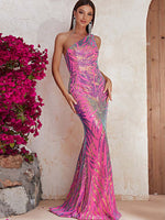 Load image into Gallery viewer, Mermaid One Shoulder Prom Dress
