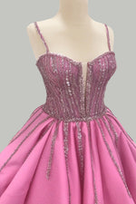 Load image into Gallery viewer, A-Line Pink Homecoming Dress with Sequin
