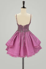 Load image into Gallery viewer, A-Line Pink Homecoming Dress with Sequin
