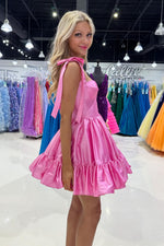 Load image into Gallery viewer, Cute Straps Ruffle Homecoming Dress
