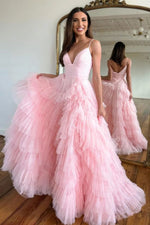 Load image into Gallery viewer, A-Line Tulle Ruffled Prom Dress
