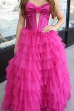 Load image into Gallery viewer, Strapless Tiered Bodycon Prom Gown
