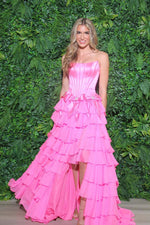 Load image into Gallery viewer, Ruffle Strapless Prom Gown with Bows
