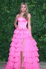 Load image into Gallery viewer, Ruffle Strapless Prom Gown with Bows
